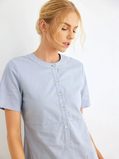 Felicity Linen Button-Front Shirt Dress