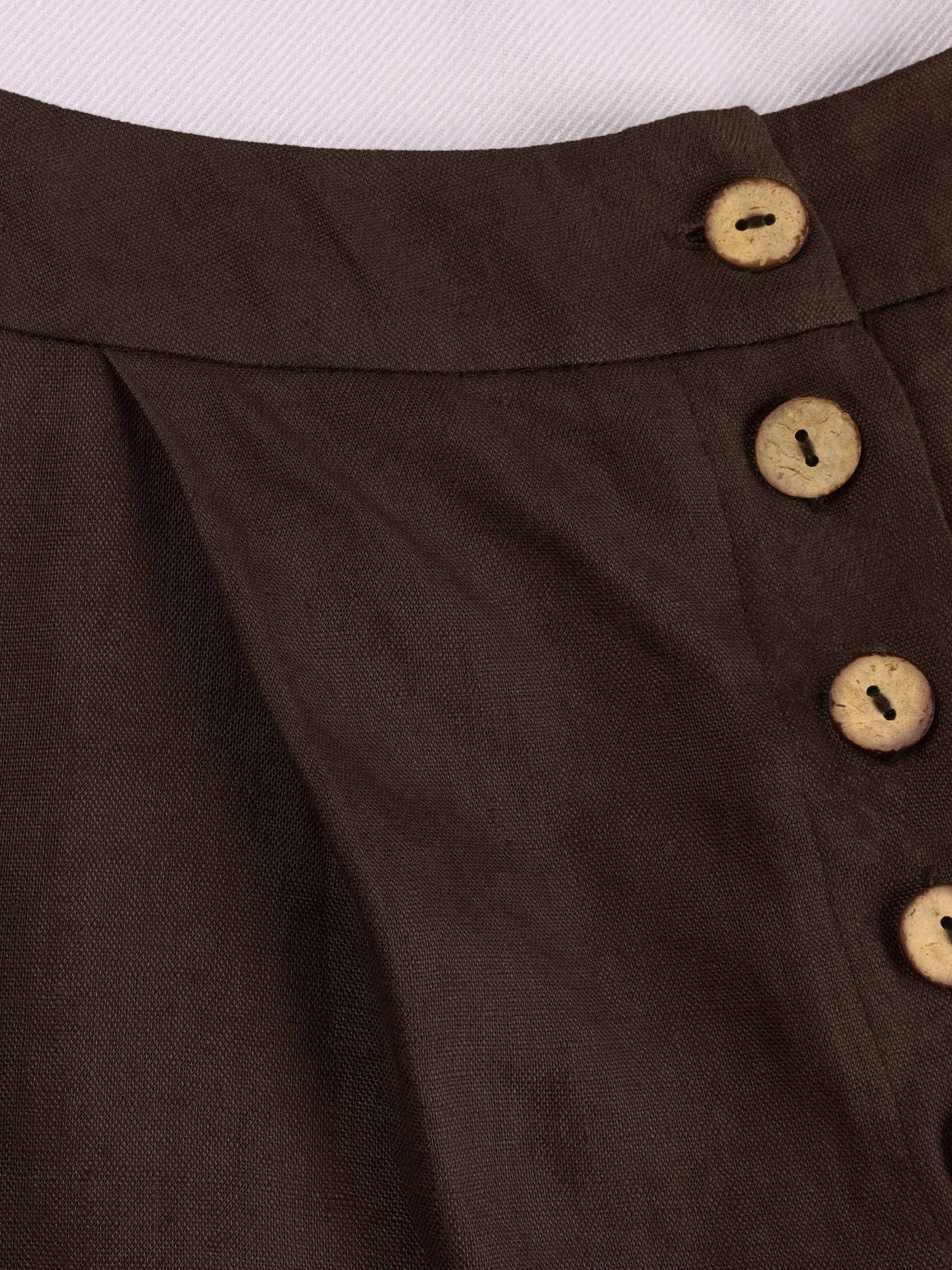 Thalia 100% Linen Button-Fly Palazzo Pants