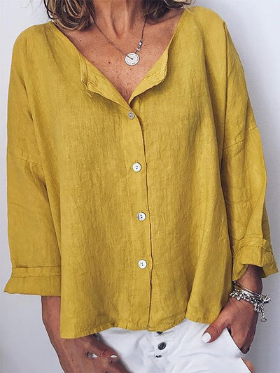 Casual Solid Color Blouse