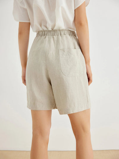 Hadley 100% Linen Drawstring Waist Relaxed Shorts
