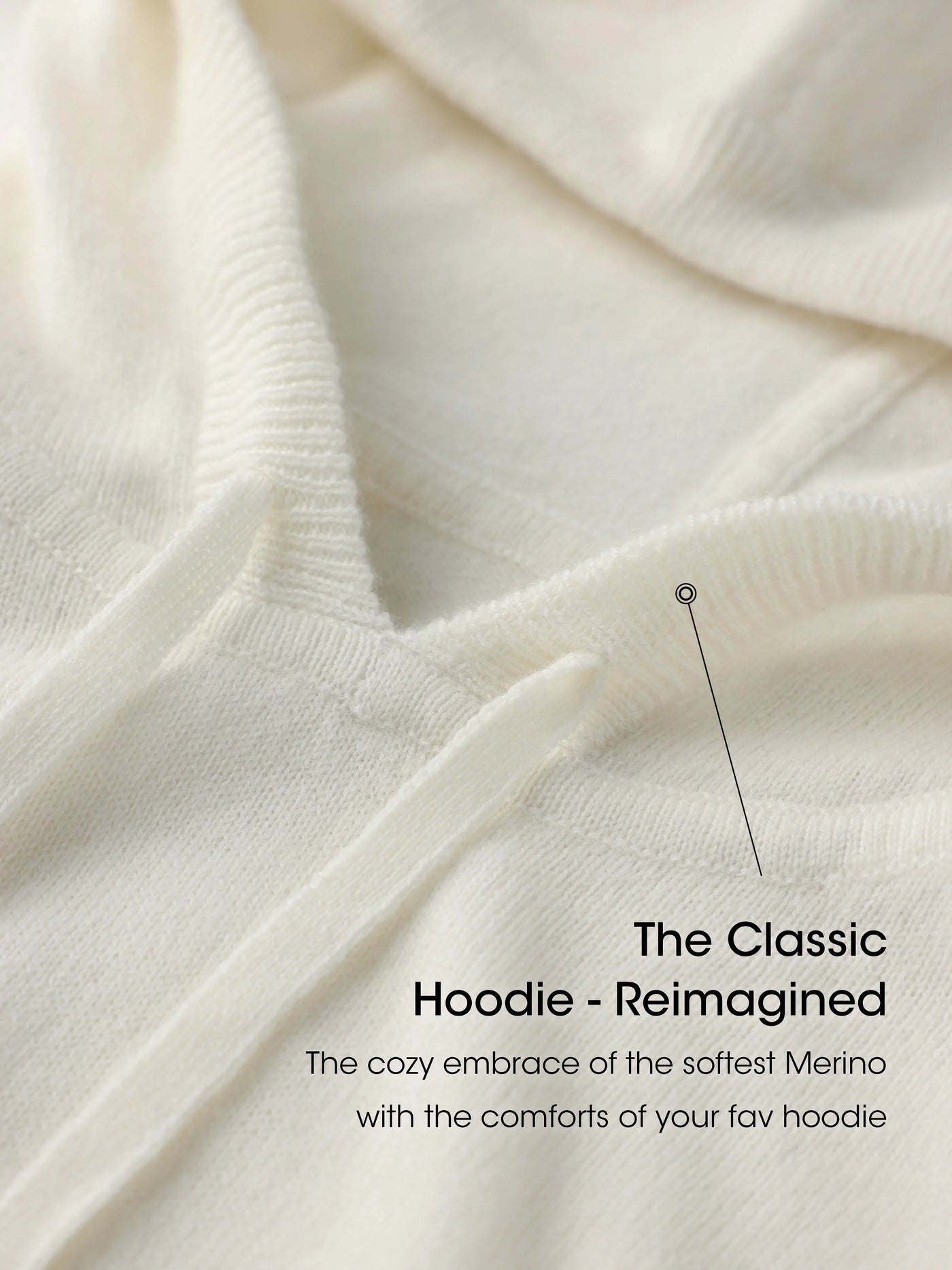 Alaia 100% Merino Wool White Relaxed Fit Hoodie