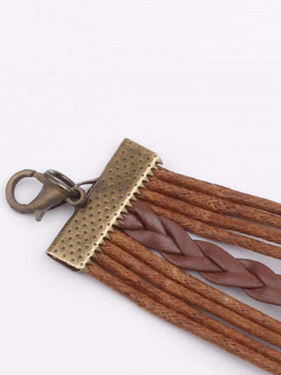 Life Tree Believe Vintage Leather Rope Bracelet