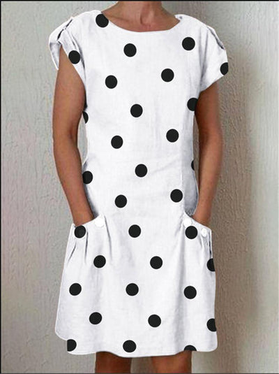 Casual Polka Dot Printed Mini Dress