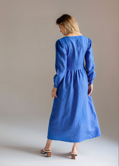 "Charlotte" Blue linen Dress