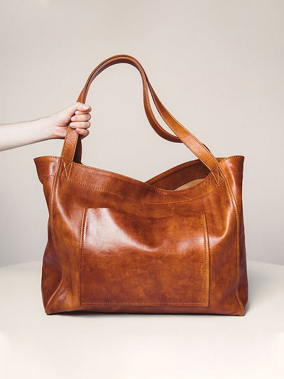 Soft Leather Retro Oil Wax Leather Portable Shoulder Bag