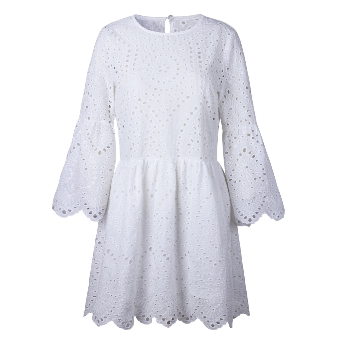 Embroidery Hollow Out Mini Dress