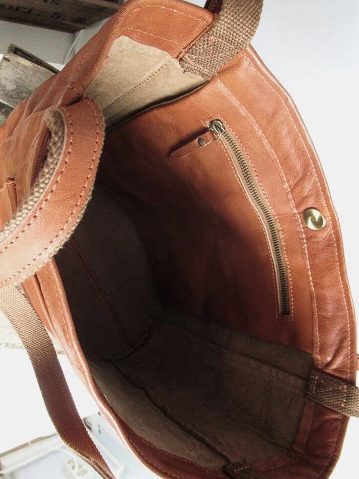 Soft Leather Retro Oil Wax Leather Shoulder Bag