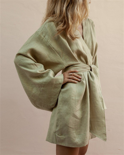 Casual Kimono Cotton Linen dress