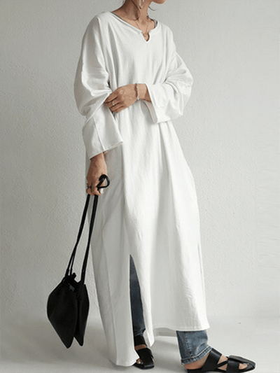 Women's Loose Casual Cotton Linen Dress