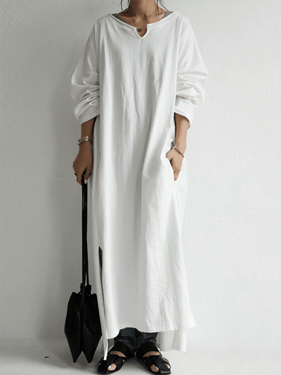 Women's Loose Casual Cotton Linen Dress