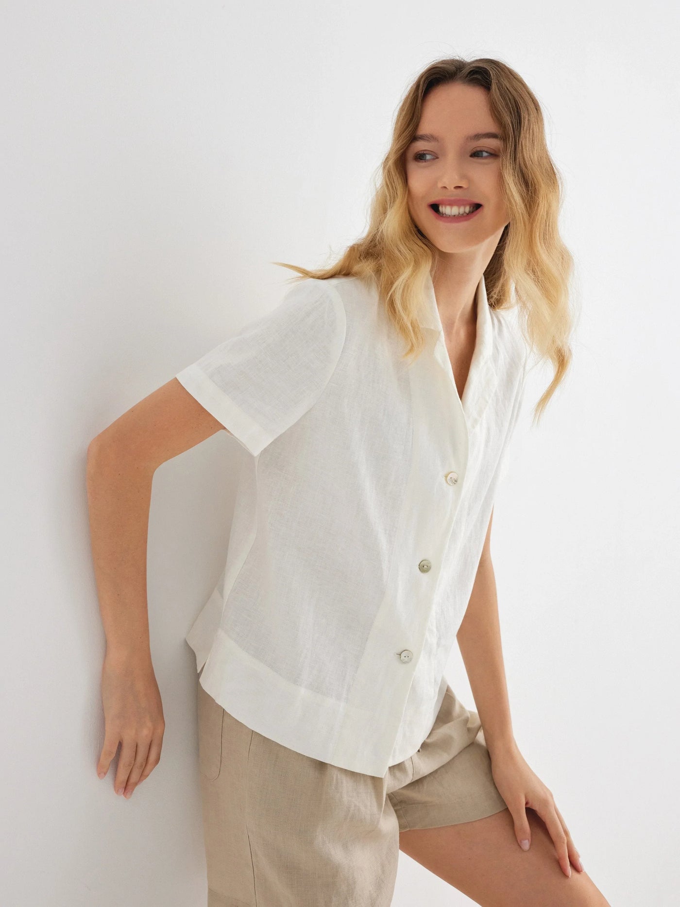 Hollis 100% Linen Button-Front Camp Shirt