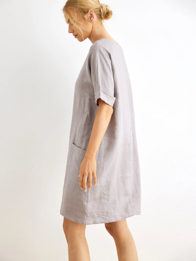 Isla 100% Linen Pockets Mini Dress