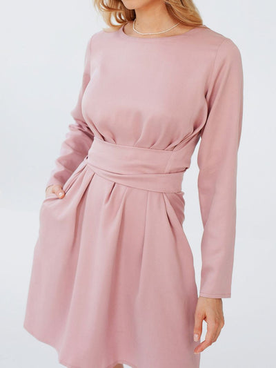 "Selena" Linen Pink Dress